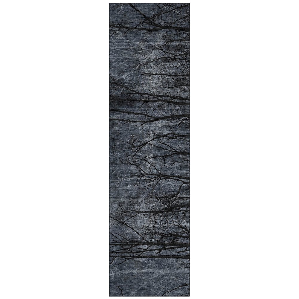 Machine Washable Indoor/Outdoor Chantille ACN2083 Charcoal 2'3"x7'6" Runner Rug. Picture 1