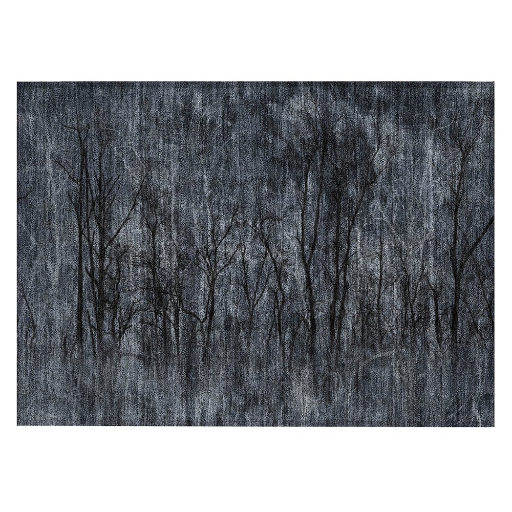 Machine Washable Indoor/Outdoor Chantille ACN2083 Charcoal 1'8" x 2'6" Rug. Picture 1