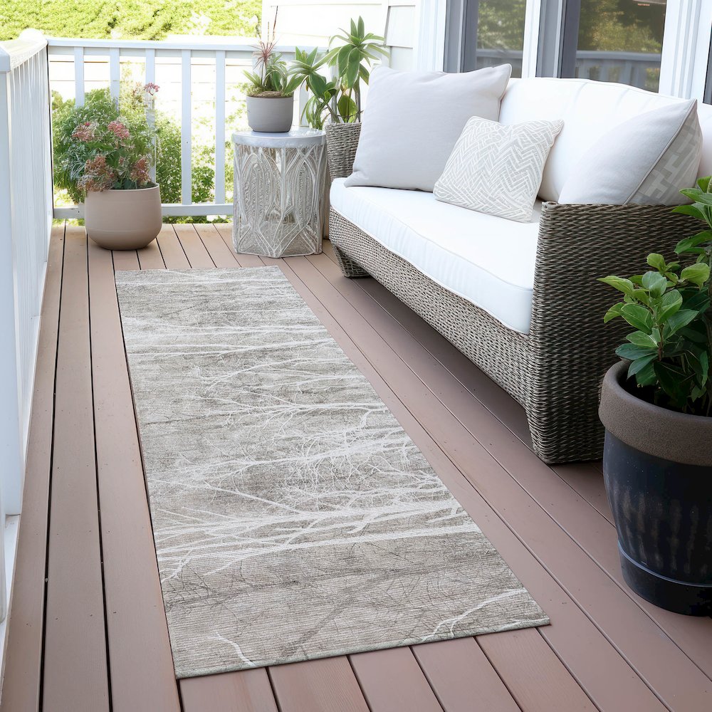Machine Washable Indoor/Outdoor Chantille ACN2083 Silver 2'3" x 7'6" Runner Rug. Picture 6
