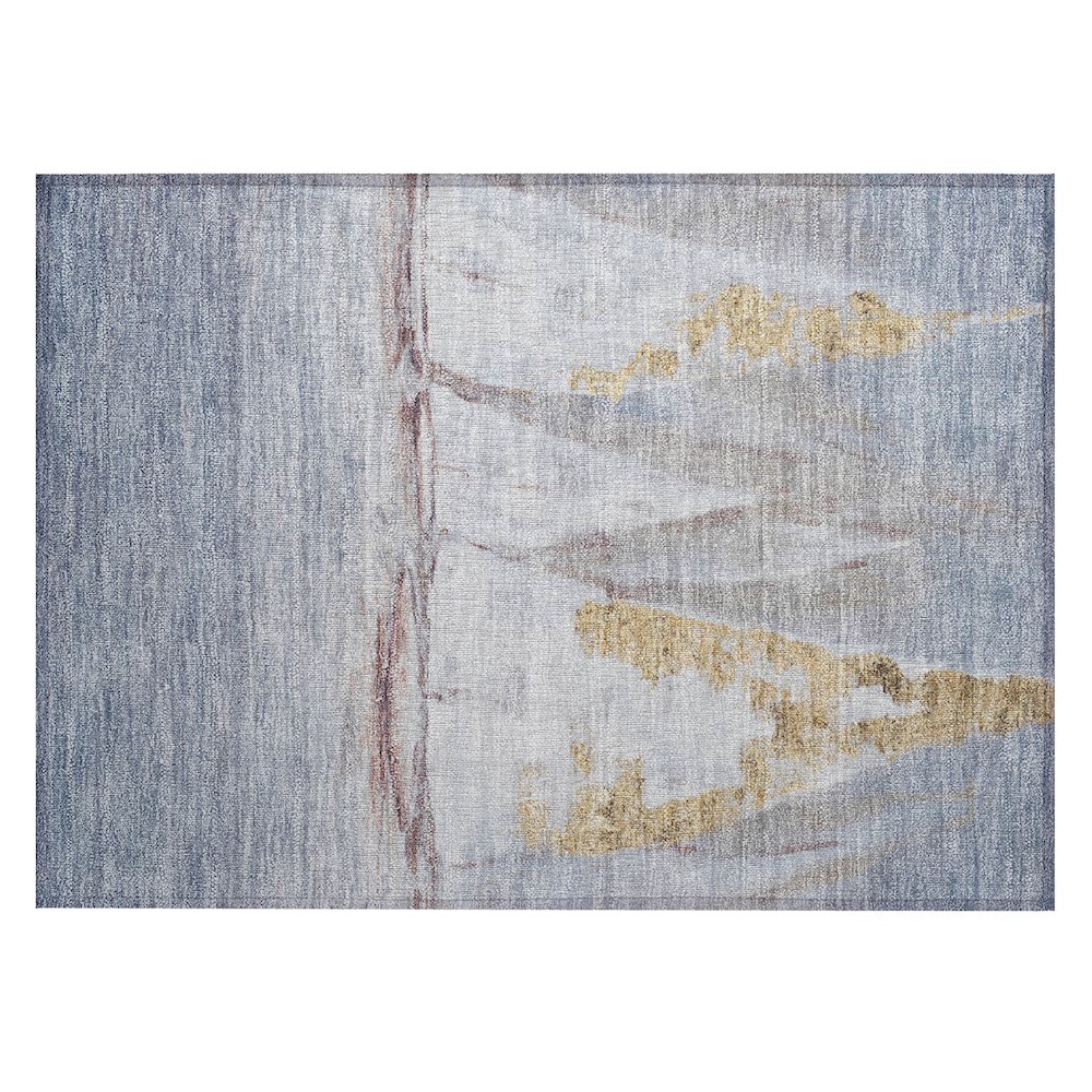 Machine Washable Indoor/Outdoor Chantille ACN2084 Blue 1'8" x 2'6" Rug. Picture 1