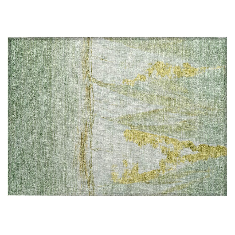 Machine Washable Indoor/Outdoor Chantille ACN2084 Green 1'8" x 2'6" Rug. Picture 1