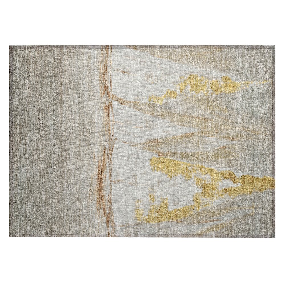 Machine Washable Indoor/Outdoor Chantille ACN2084 Taupe 1'8" x 2'6" Rug. Picture 1