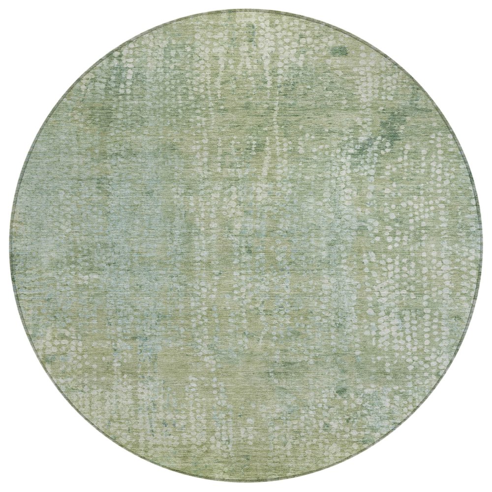 Machine Washable Indoor/Outdoor Chantille ACN2087 Green 8' x 8' Round Rug. Picture 1