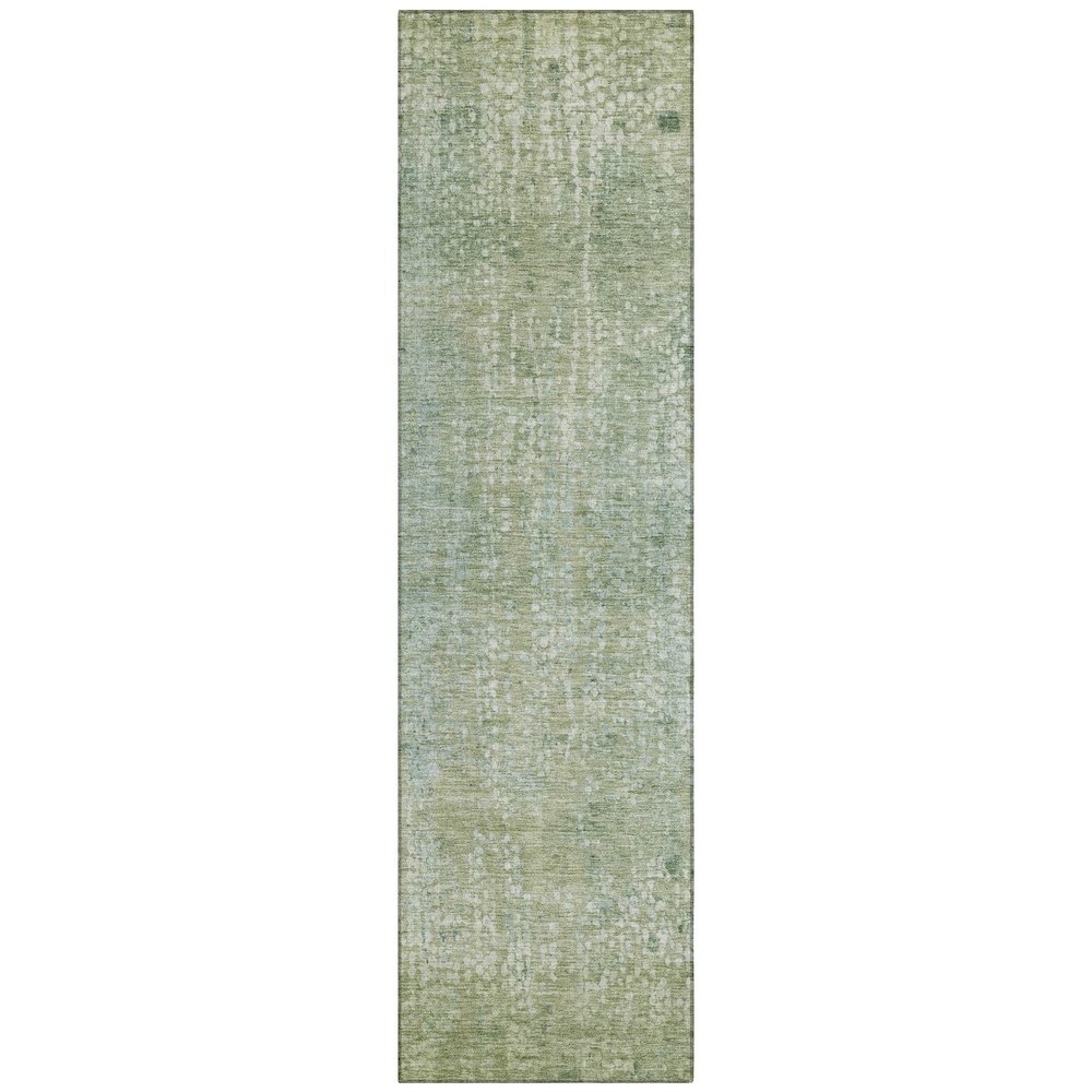 Machine Washable Indoor/Outdoor Chantille ACN2087 Green 2'3" x 7'6" Runner Rug. Picture 1