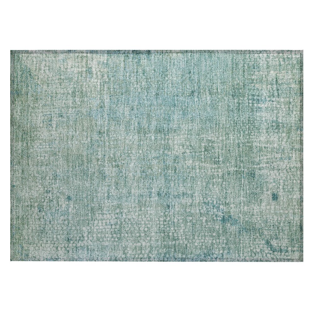 Machine Washable Indoor/Outdoor Chantille ACN2087 Teal 1'8" x 2'6" Rug. Picture 1