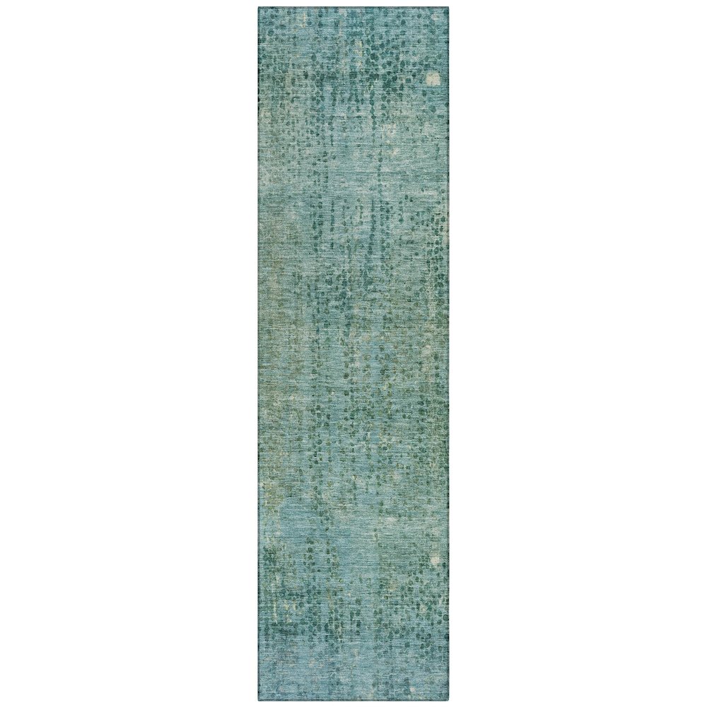 Machine Washable Indoor/Outdoor Chantille ACN2088 Teal 2'3" x 7'6" Runner Rug. Picture 1