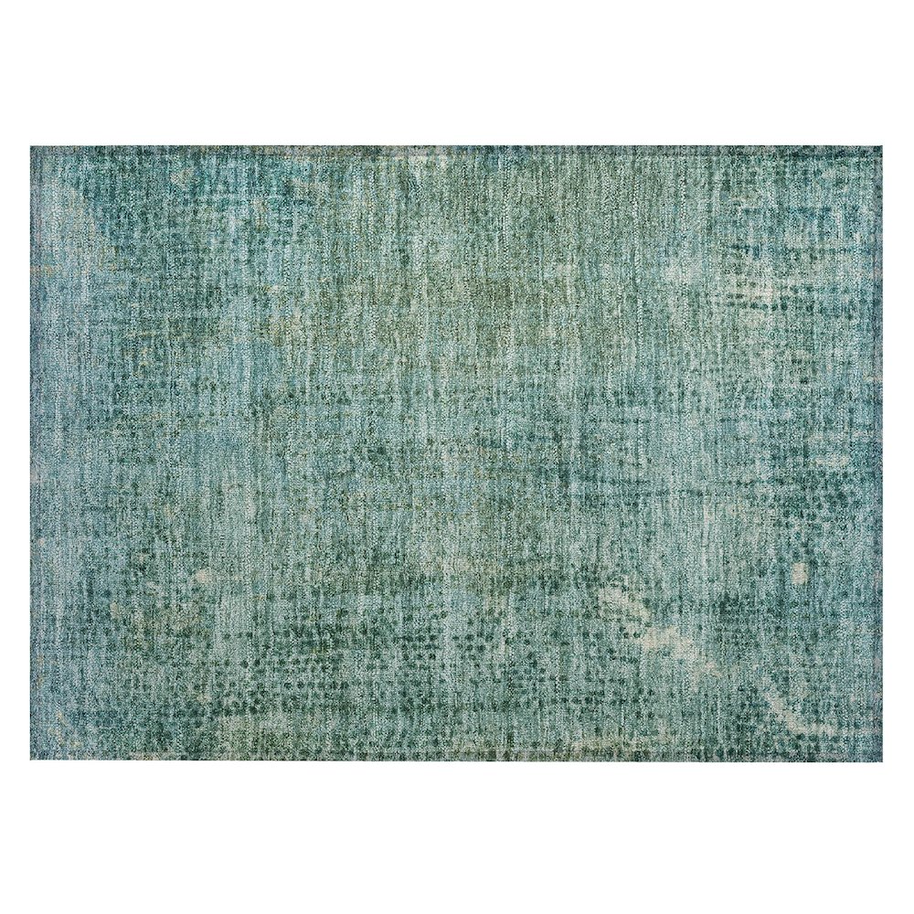 Machine Washable Indoor/Outdoor Chantille ACN2088 Teal 1'8" x 2'6" Rug. Picture 1