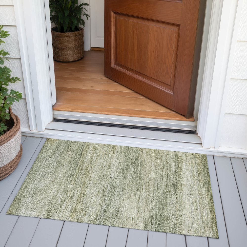 Machine Washable Indoor/Outdoor Chantille ACN2089 Aloe 1'8" x 2'6" Rug. Picture 6