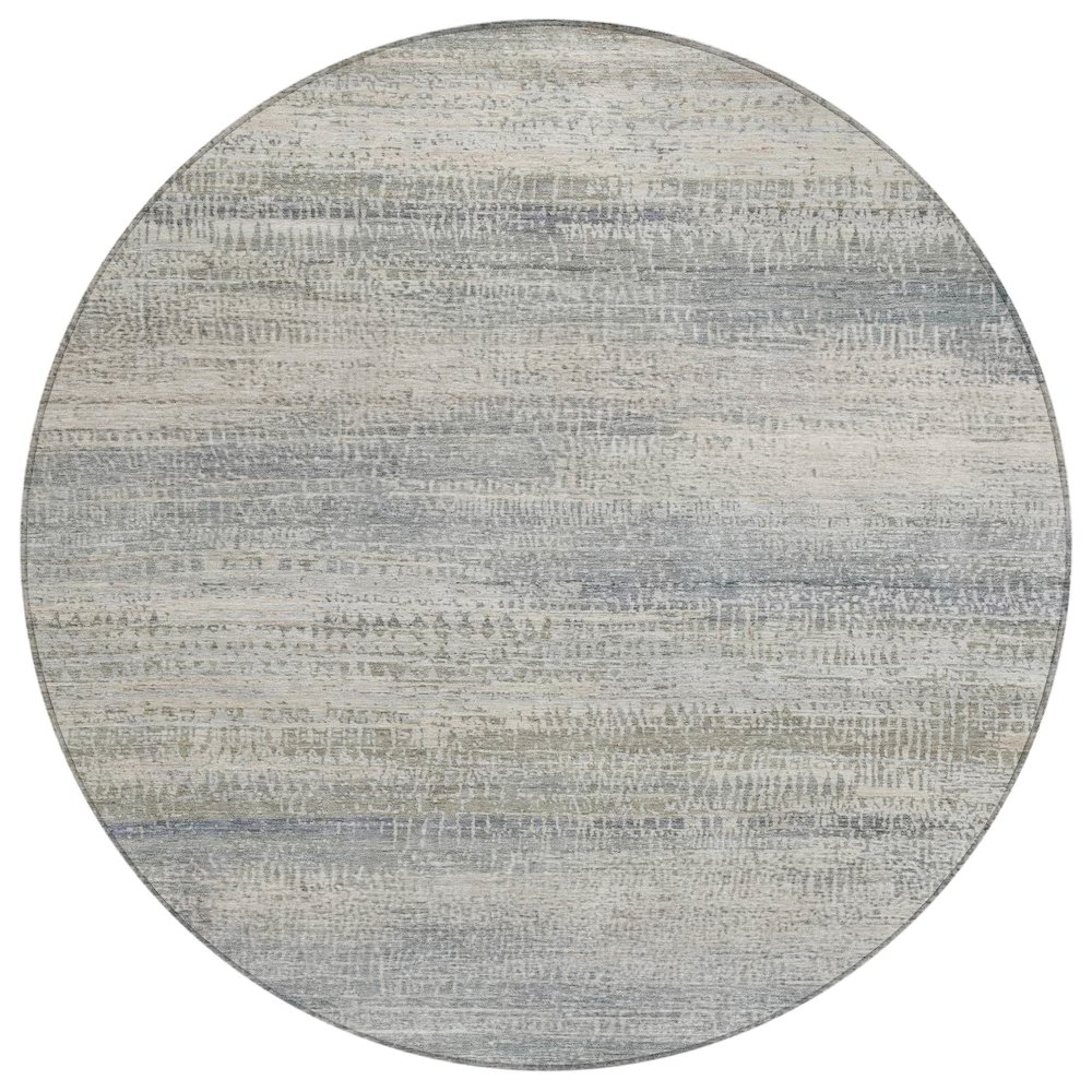 Machine Washable Indoor/Outdoor Chantille ACN2089 Linen 8' x 8' Round Rug. Picture 1