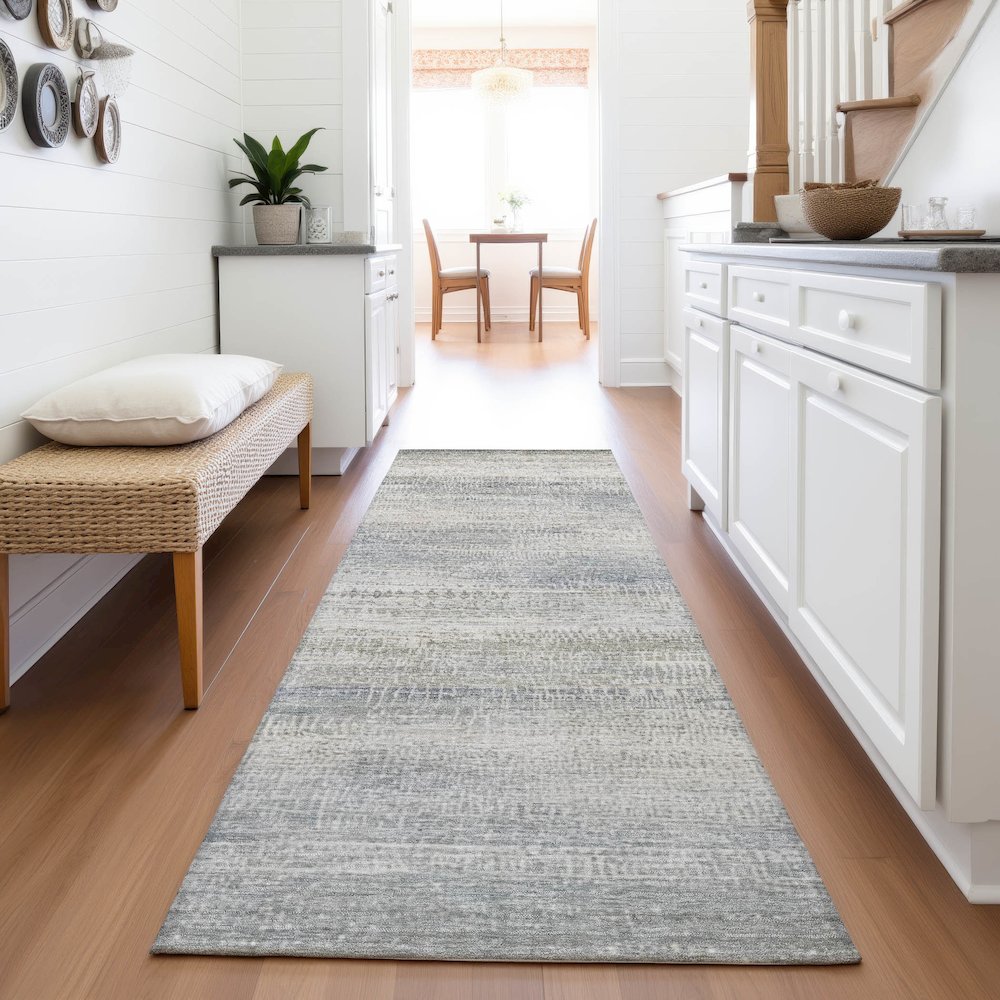 Machine Washable Indoor/Outdoor Chantille ACN2089 Linen 2'3" x 7'6" Runner Rug. Picture 5