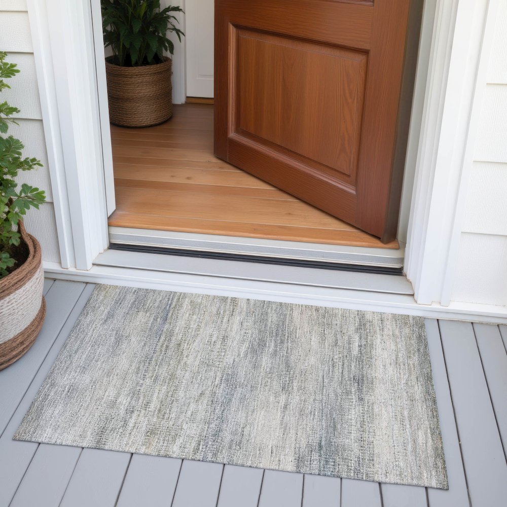 Machine Washable Indoor/Outdoor Chantille ACN2089 Linen 1'8" x 2'6" Rug. Picture 6