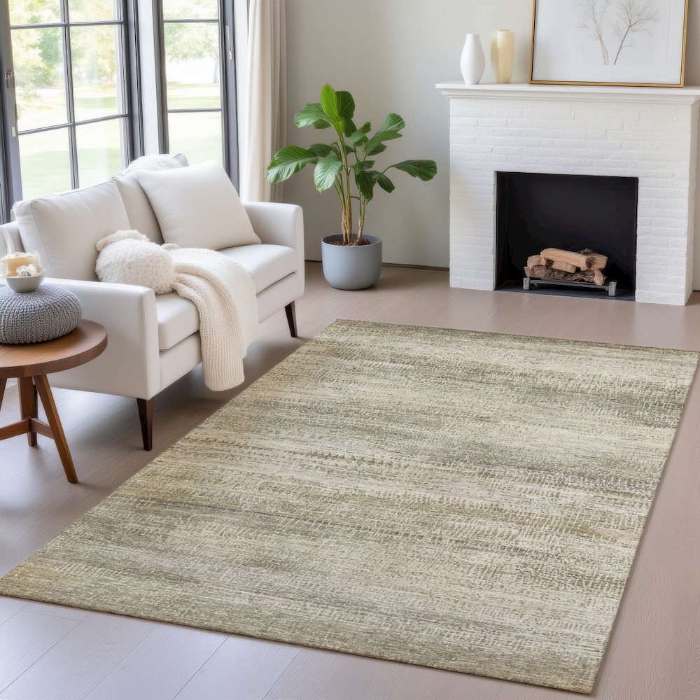 Machine Washable Indoor/Outdoor Chantille ACN2089 Taupe 2'6" x 3'10" Rug. Picture 5