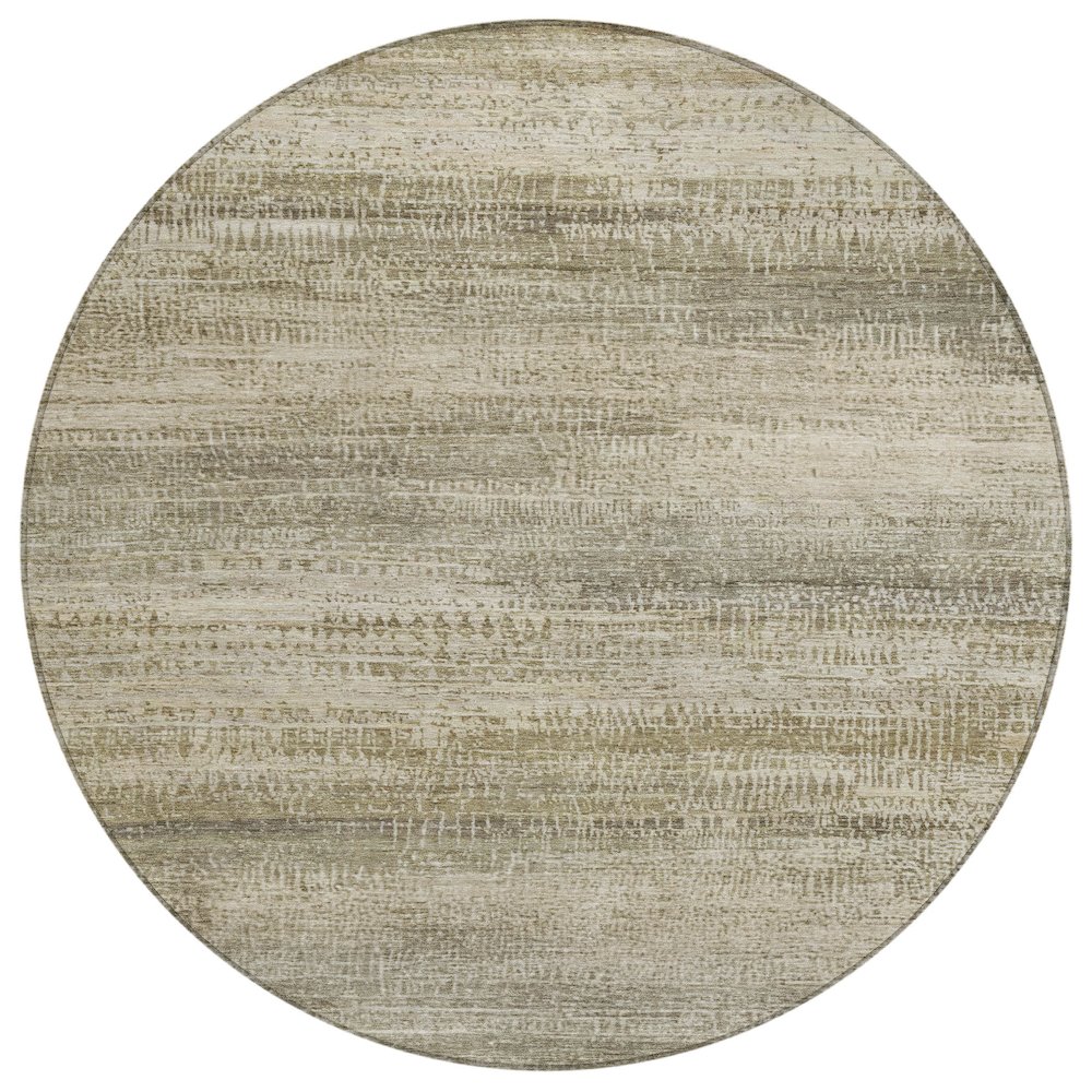 Machine Washable Indoor/Outdoor Chantille ACN2089 Taupe 8' x 8' Round Rug. Picture 1