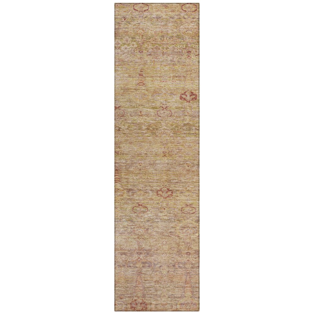 Machine Washable Indoor/Outdoor Chantille ACN2090 Coral 2'3" x 7'6" Runner Rug. Picture 1