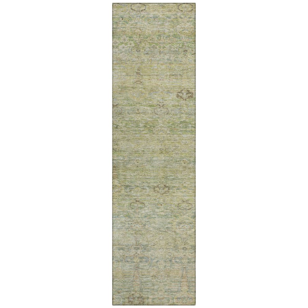 Machine Washable Indoor/Outdoor Chantille ACN2090 Green 2'3" x 7'6" Runner Rug. Picture 1