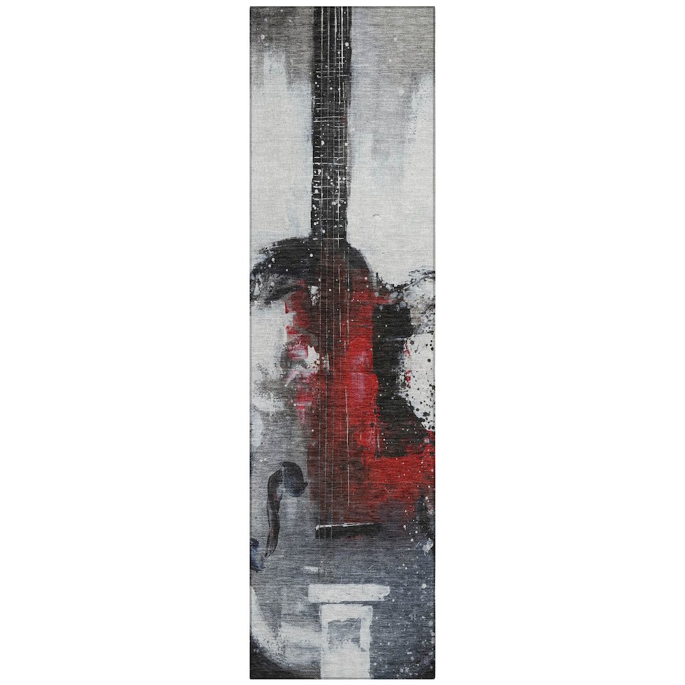 Machine Washable Indoor/Outdoor Chantille ACN2091 Gray 2'3" x 7'6" Runner Rug. Picture 1