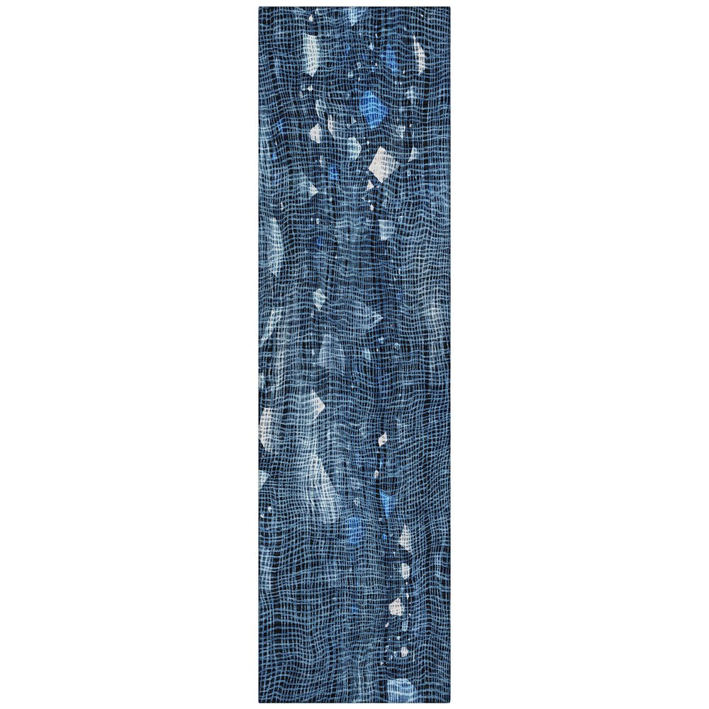 Machine Washable Indoor/Outdoor Chantille ACN2092 Blue 2'3" x 7'6" Runner Rug. Picture 1