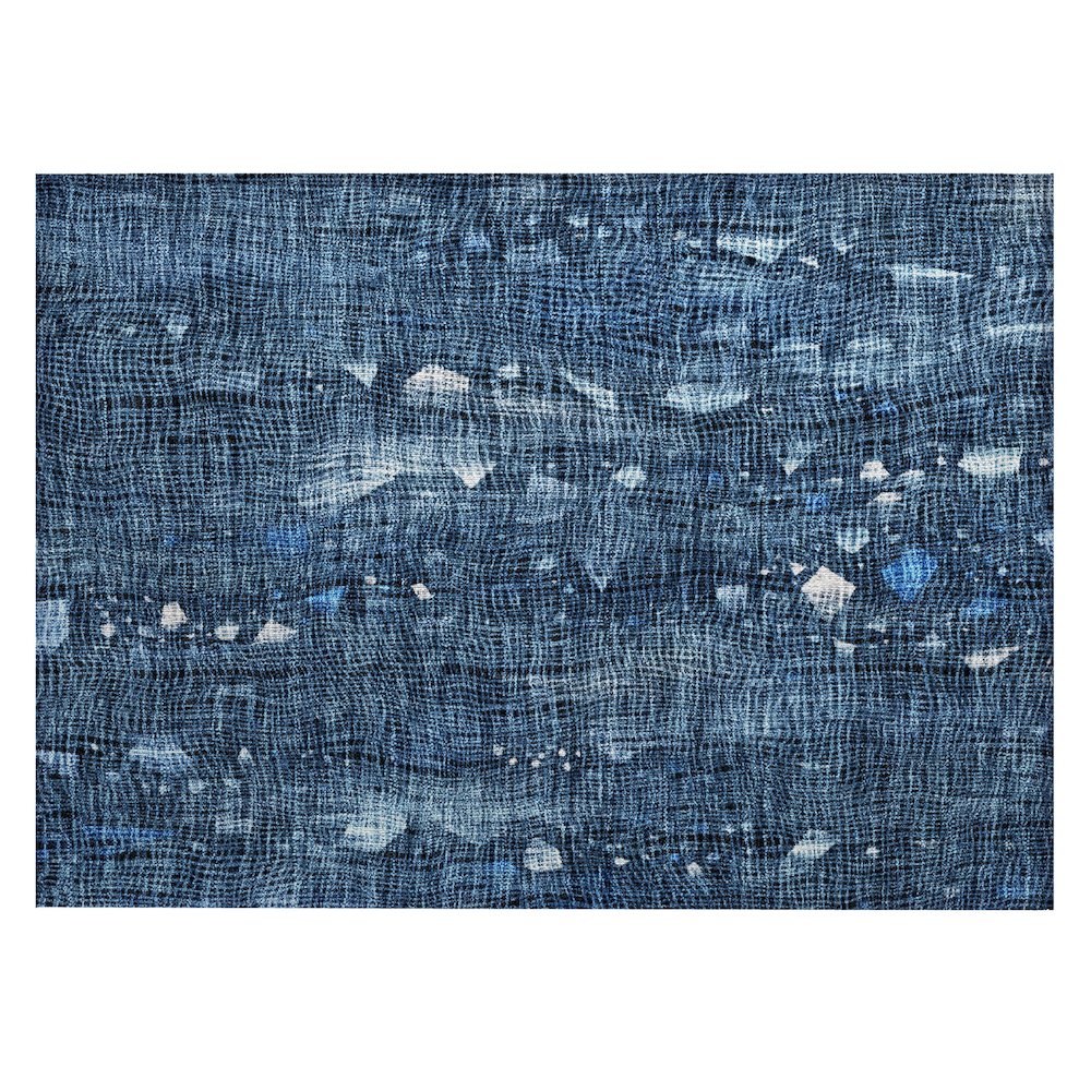 Machine Washable Indoor/Outdoor Chantille ACN2092 Blue 1'8" x 2'6" Rug. Picture 1