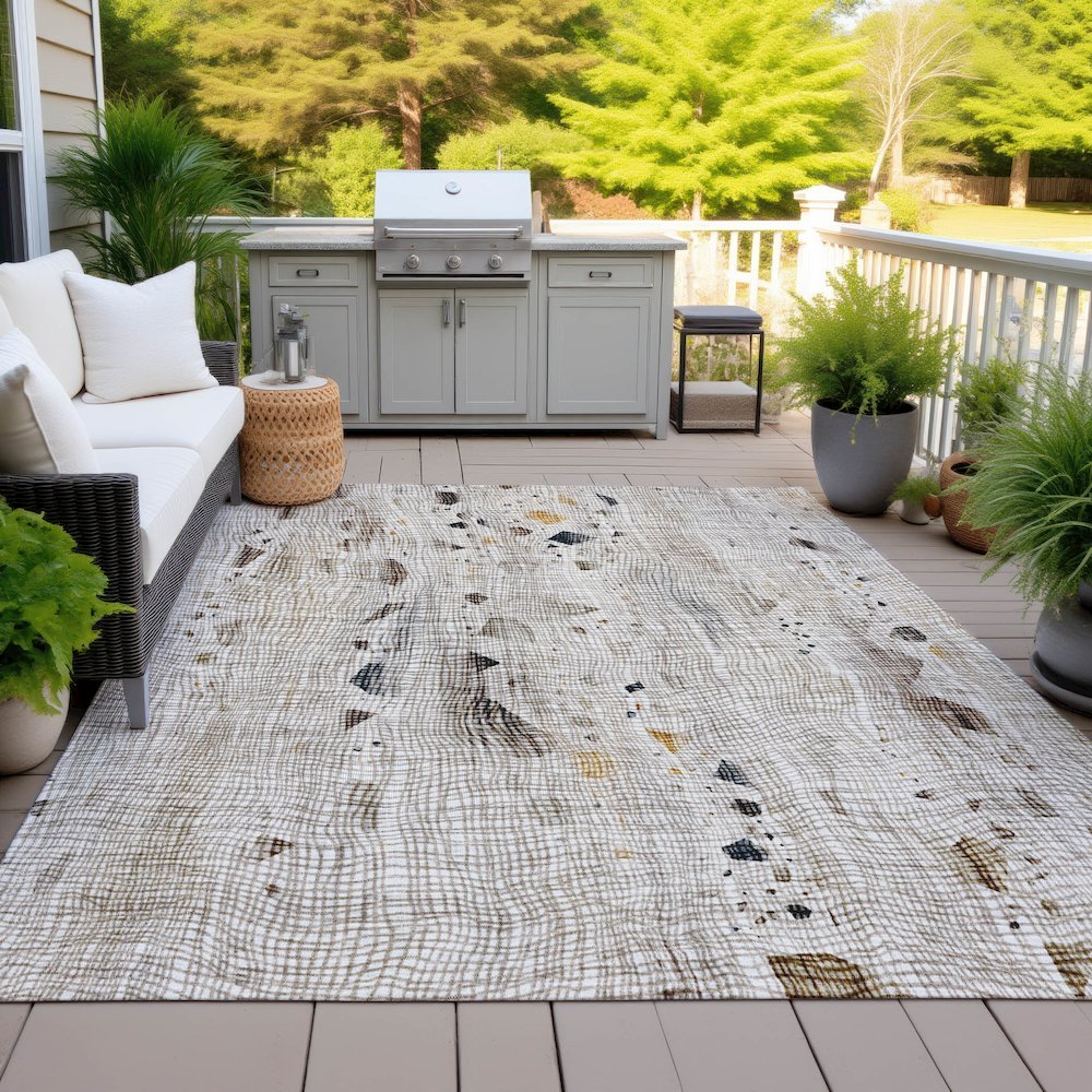 Machine Washable Indoor/Outdoor Chantille ACN2092 Linen 2'6" x 3'10" Rug. Picture 7