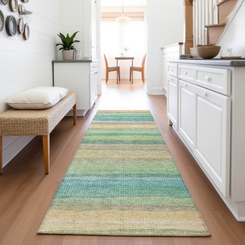 Machine Washable Indoor/Outdoor Chantille ACN2093 Aloe 2'3" x 7'6" Runner Rug. Picture 5