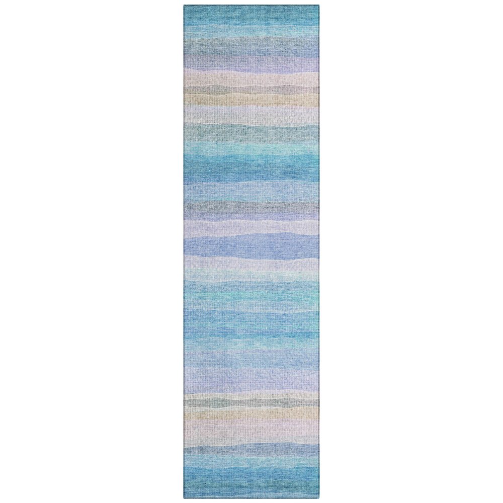 Machine Washable Indoor/Outdoor Chantille ACN2093 Aqua 2'3" x 7'6" Runner Rug. Picture 1