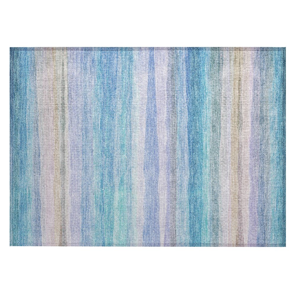 Machine Washable Indoor/Outdoor Chantille ACN2093 Aqua 1'8" x 2'6" Rug. Picture 1