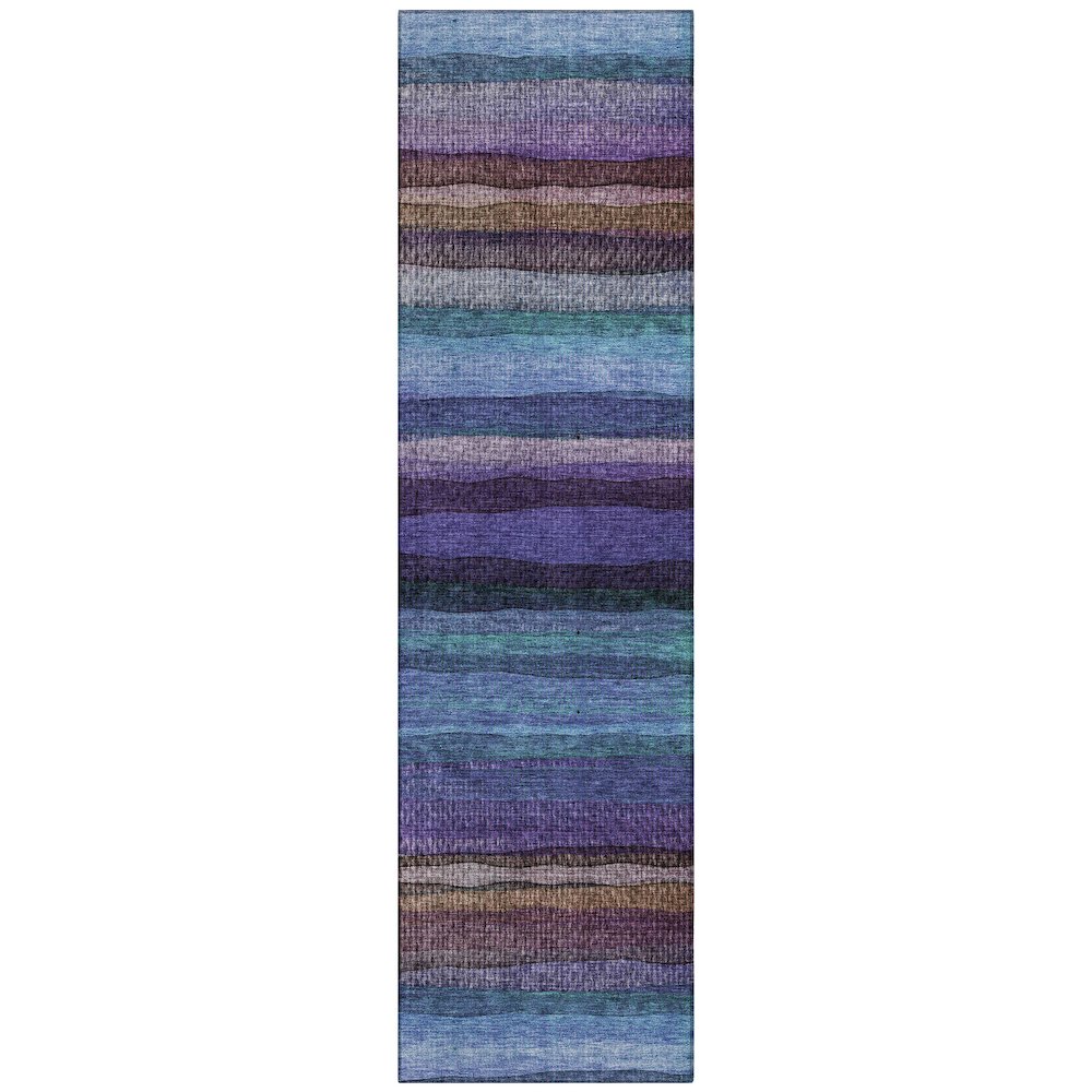 Machine Washable Indoor/Outdoor Chantille ACN2093 Blue 2'3" x 7'6" Runner Rug. Picture 1