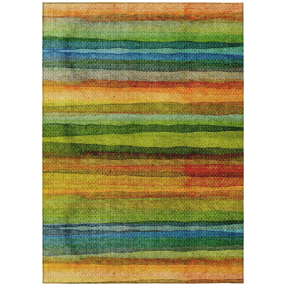 Machine Washable Indoor/Outdoor Chantille ACN2093 Green 2'6" x 3'10" Rug. Picture 1