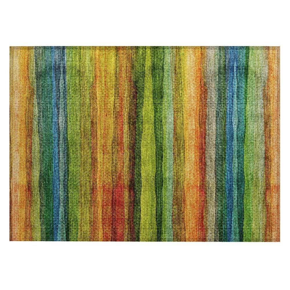 Machine Washable Indoor/Outdoor Chantille ACN2093 Green 1'8" x 2'6" Rug. Picture 1