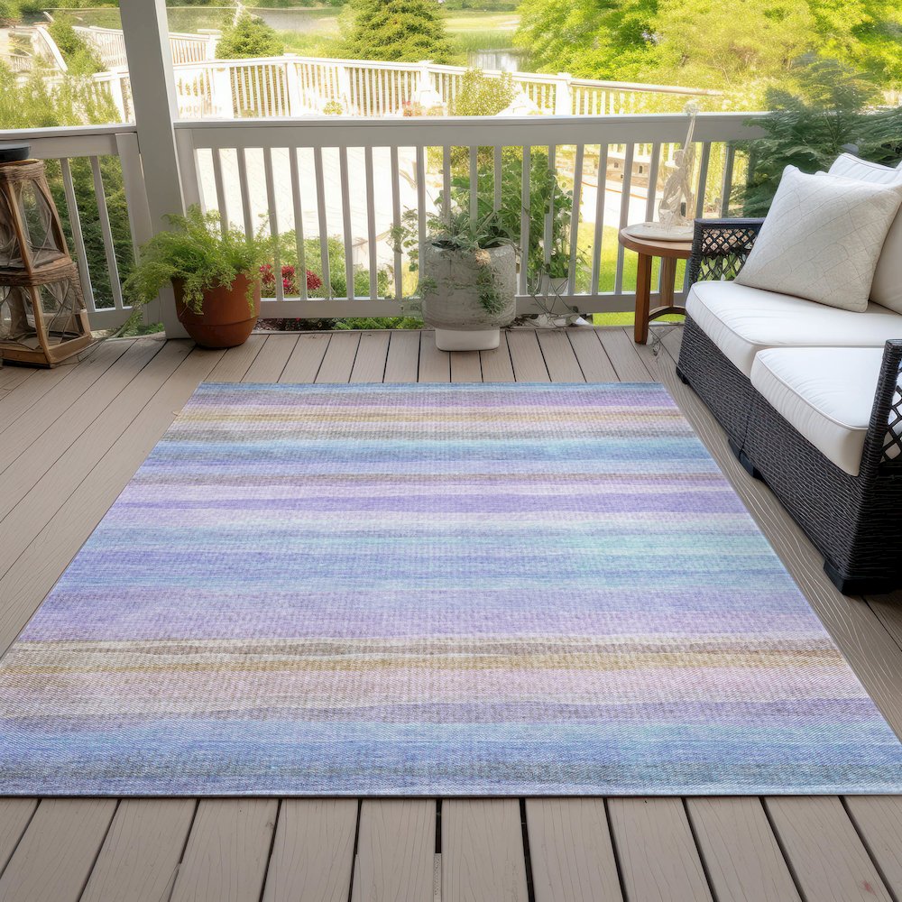 Machine Washable Indoor/Outdoor Chantille ACN2093 Lavender 2'6" x 3'10" Rug. Picture 8
