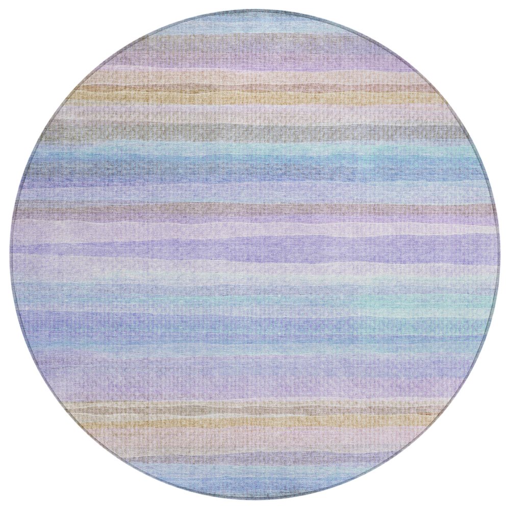 Machine Washable Indoor/Outdoor Chantille ACN2093 Lavender 8' x 8' Round Rug. Picture 1