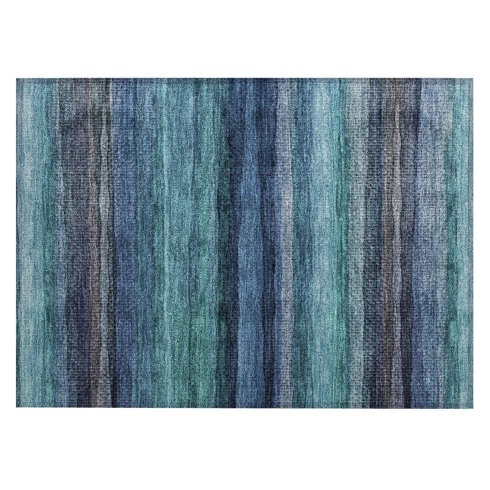 Machine Washable Indoor/Outdoor Chantille ACN2093 Teal 1'8" x 2'6" Rug. Picture 1