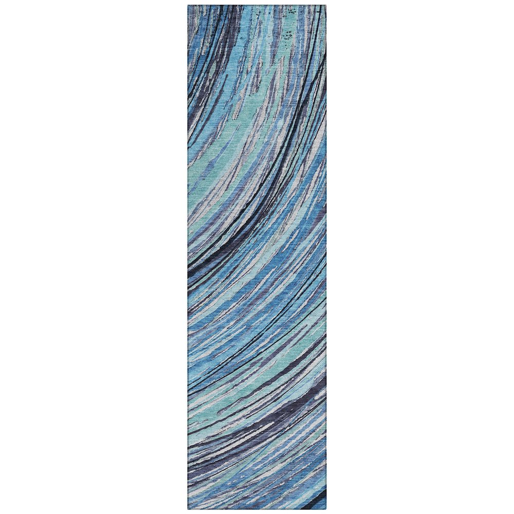 Machine Washable Indoor/Outdoor Chantille ACN2094 Blue 2'3" x 7'6" Runner Rug. Picture 1