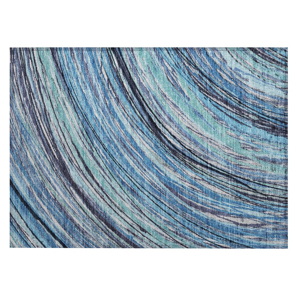 Machine Washable Indoor/Outdoor Chantille ACN2094 Blue 1'8" x 2'6" Rug. Picture 1