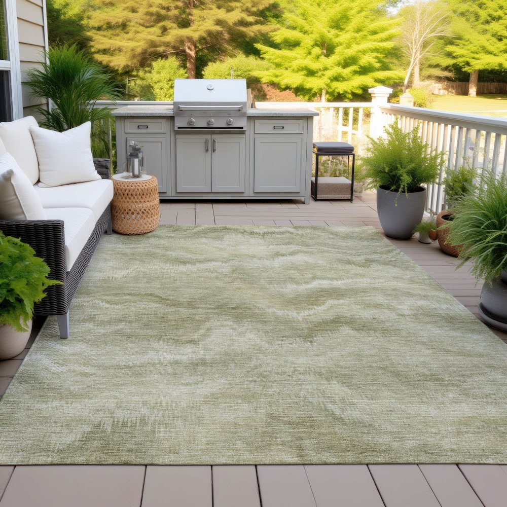 Machine Washable Indoor/Outdoor Chantille ACN2095 Sage 2'6" x 3'10" Rug. Picture 7