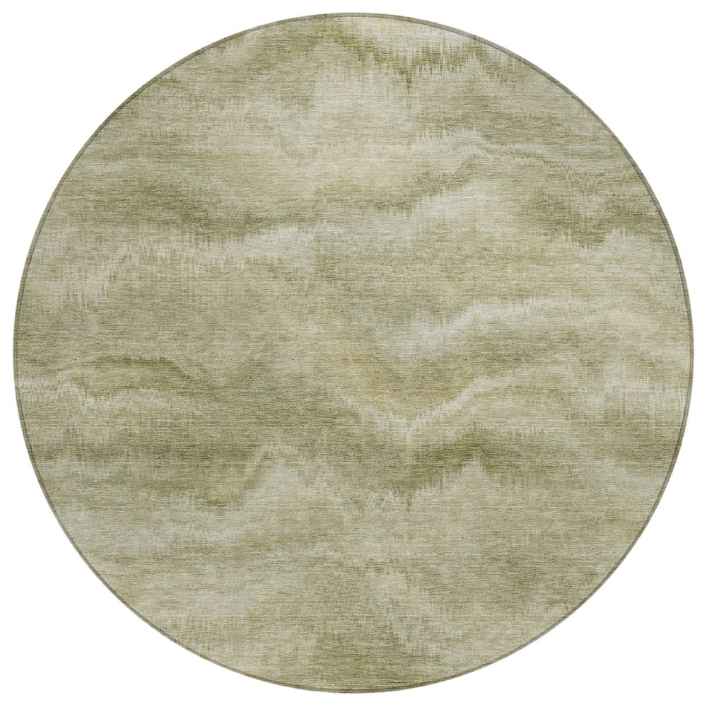 Machine Washable Indoor/Outdoor Chantille ACN2095 Sage 8' x 8' Round Rug. Picture 1