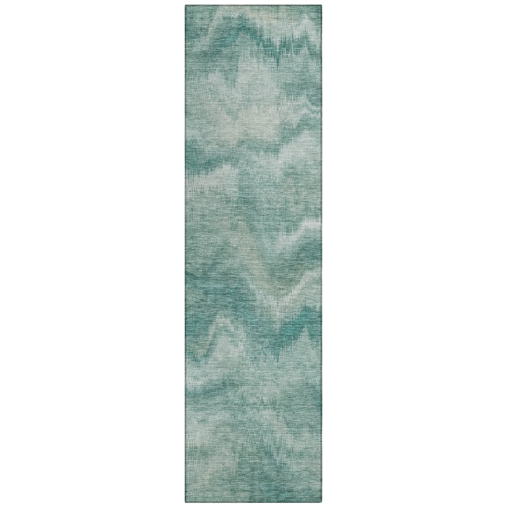 Machine Washable Indoor/Outdoor Chantille ACN2095 Teal 2'3" x 7'6" Runner Rug. Picture 1