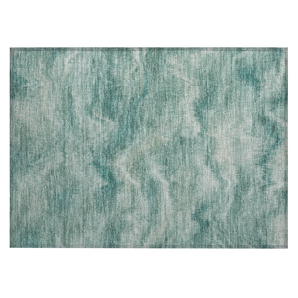 Machine Washable Indoor/Outdoor Chantille ACN2095 Teal 1'8" x 2'6" Rug. Picture 1