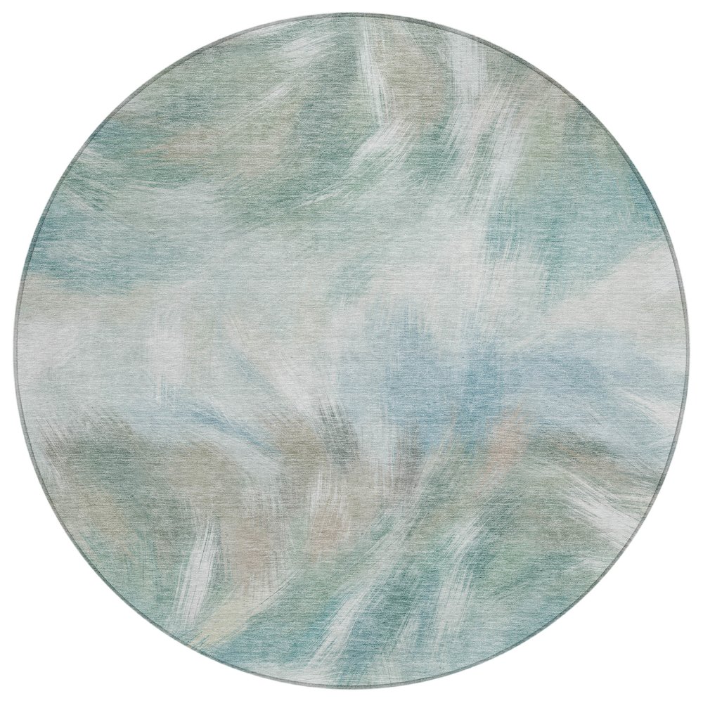 Machine Washable Indoor/Outdoor Chantille ACN2096 Sky 8' x 8' Round Rug. Picture 1