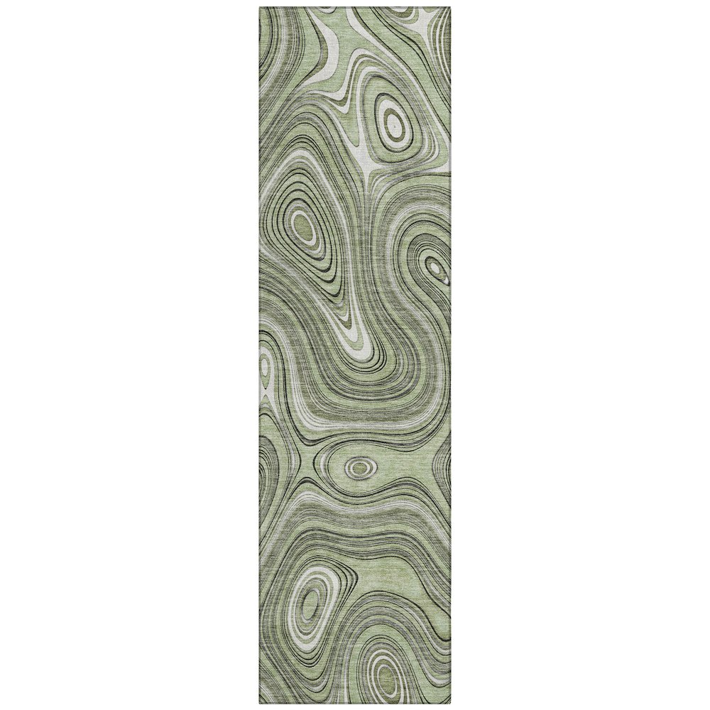 Machine Washable Indoor/Outdoor Chantille ACN2097 Aloe 2'3" x 7'6" Runner Rug. Picture 1
