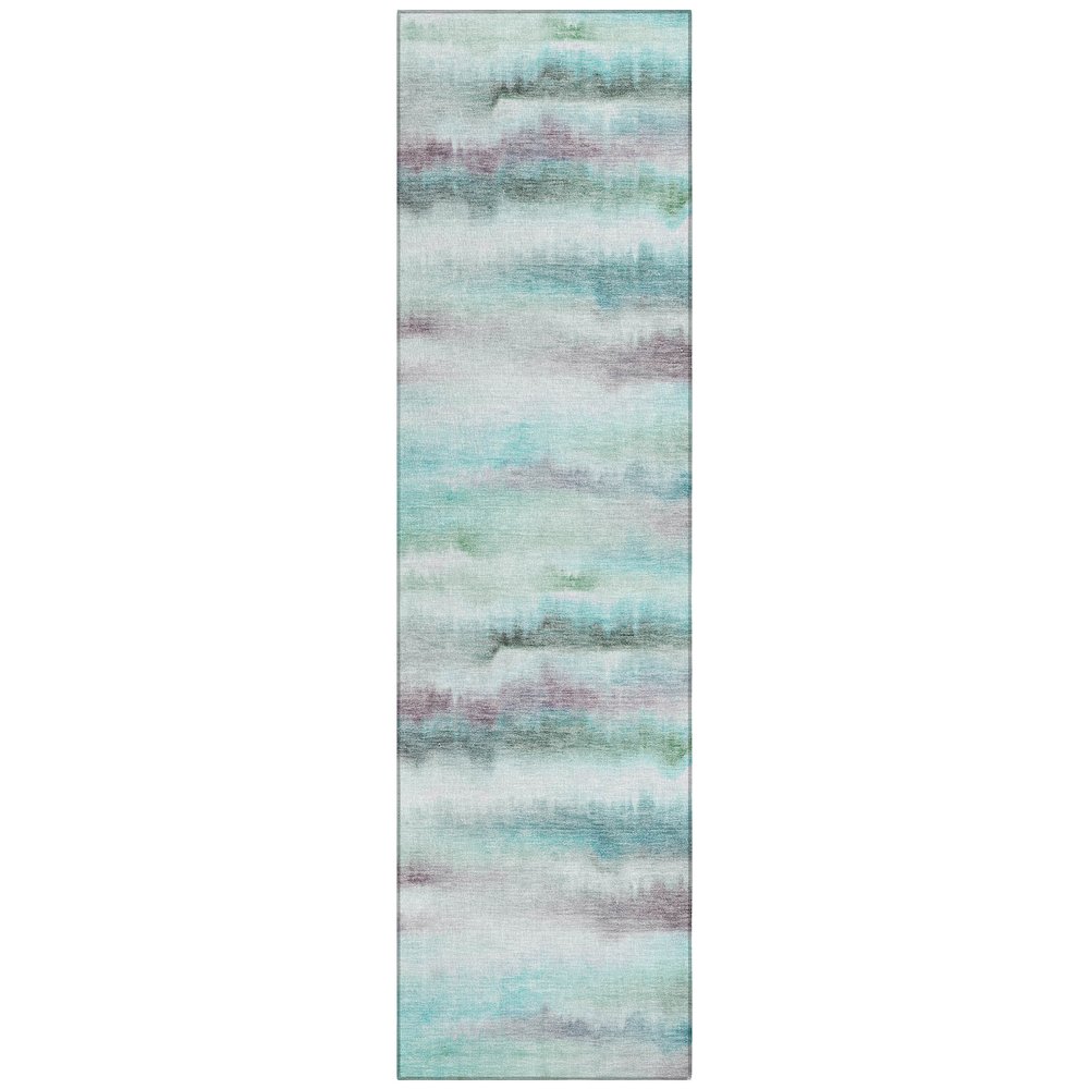 Machine Washable Indoor/Outdoor Chantille ACN2098 Teal 2'3" x 7'6" Runner Rug. Picture 1