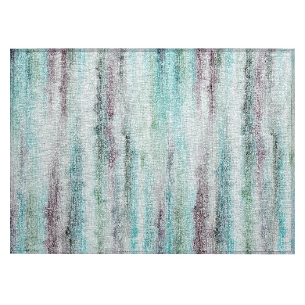 Machine Washable Indoor/Outdoor Chantille ACN2098 Teal 1'8" x 2'6" Rug. Picture 1