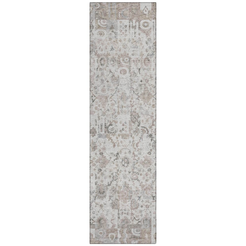 Machine Washable Indoor/Outdoor Chantille ACN2099 Taupe 2'3" x 7'6" Runner Rug. Picture 1