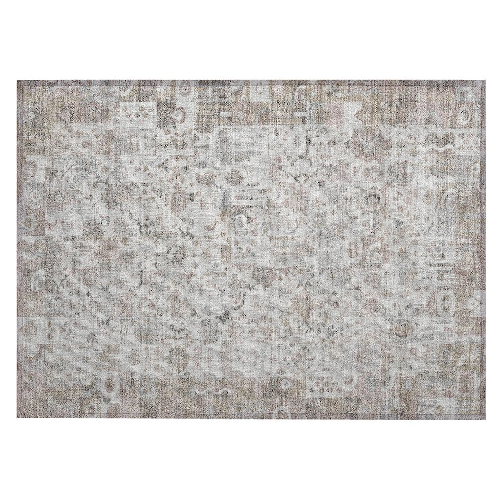 Machine Washable Indoor/Outdoor Chantille ACN2099 Taupe 1'8" x 2'6" Rug. Picture 1