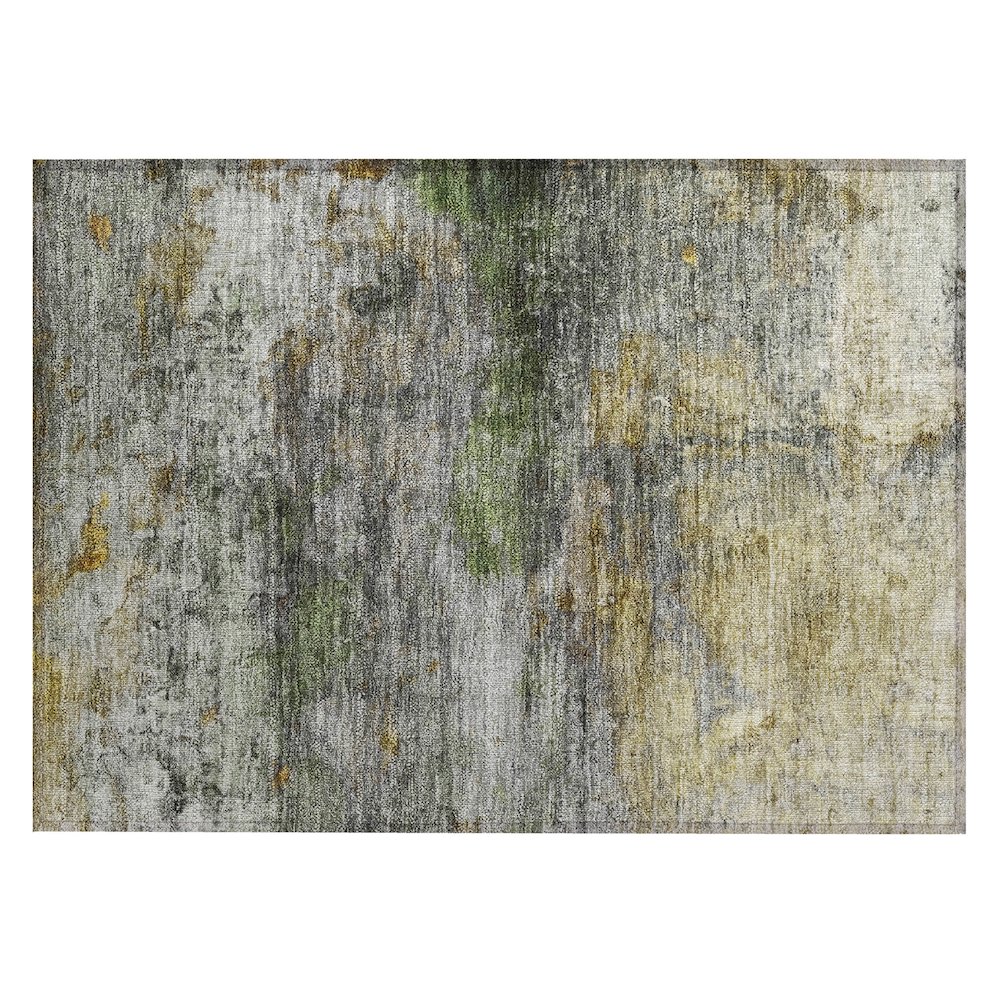 Machine Washable Indoor/Outdoor Chantille ACN2100 Olive 1'8" x 2'6" Rug. Picture 1