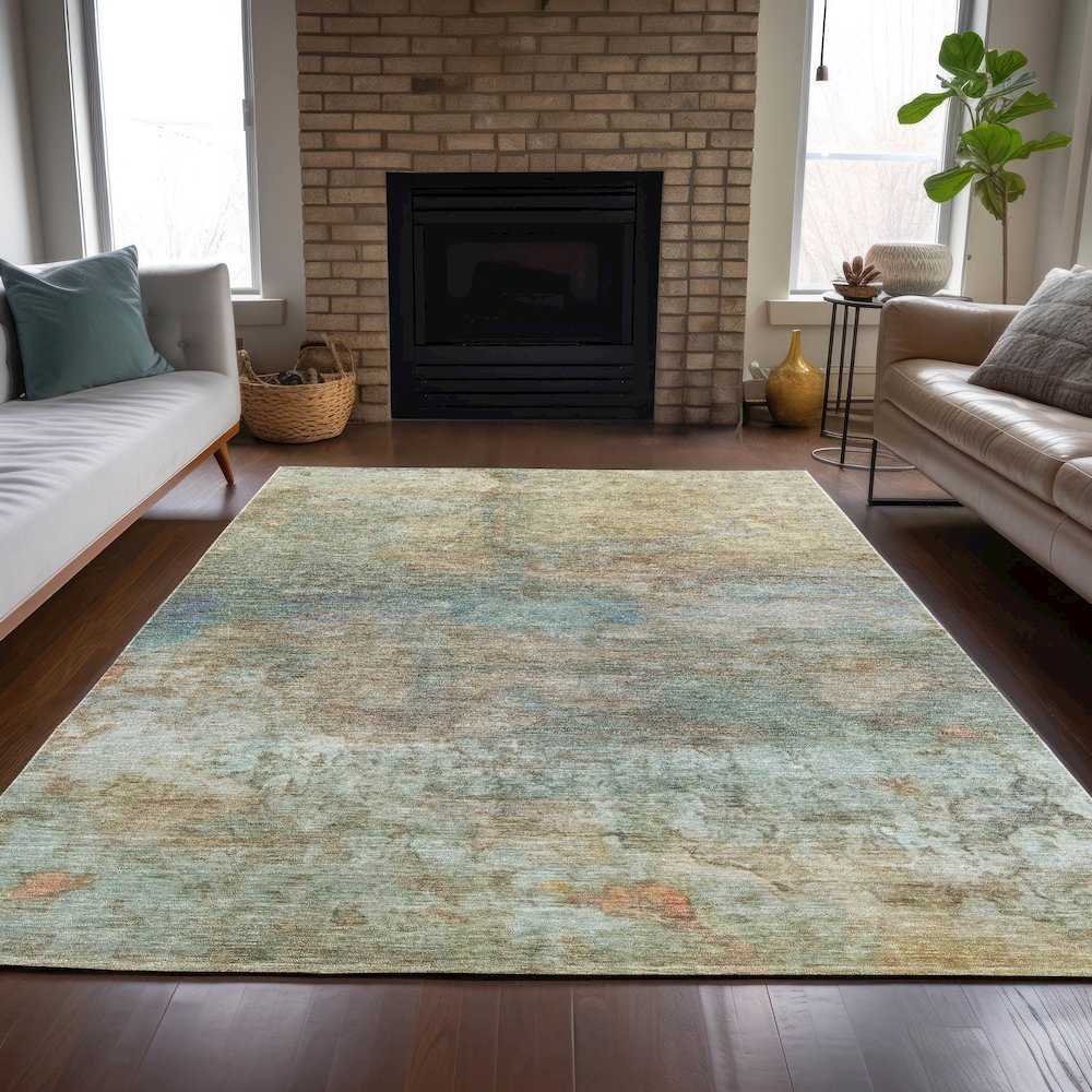 Machine Washable Indoor/Outdoor Chantille ACN2100 Wheat 2'6" x 3'10" Rug. Picture 6