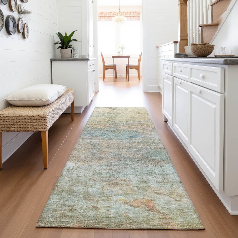 Machine Washable Indoor/Outdoor Chantille ACN2100 Wheat 2'3" x 7'6" Runner Rug. Picture 5