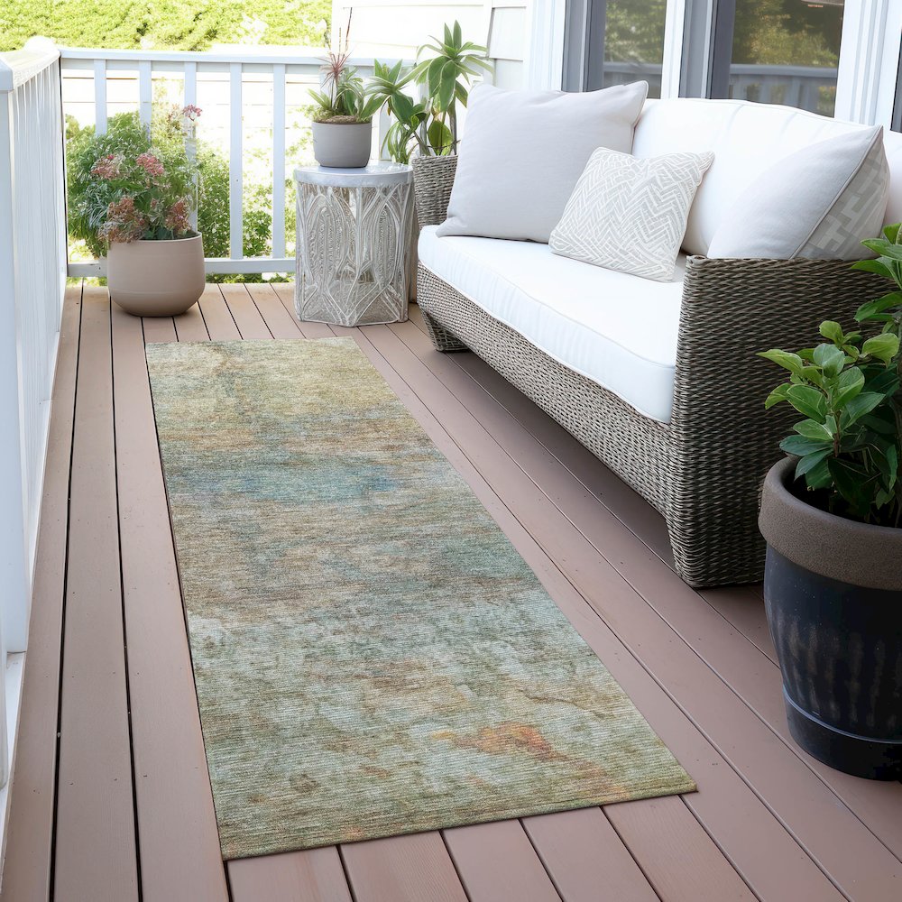 Machine Washable Indoor/Outdoor Chantille ACN2100 Wheat 2'3" x 7'6" Runner Rug. Picture 6