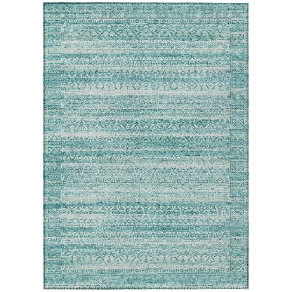 Machine Washable Indoor/Outdoor Chantille ACN2101 Aqua 2'6" x 3'10" Rug. Picture 1