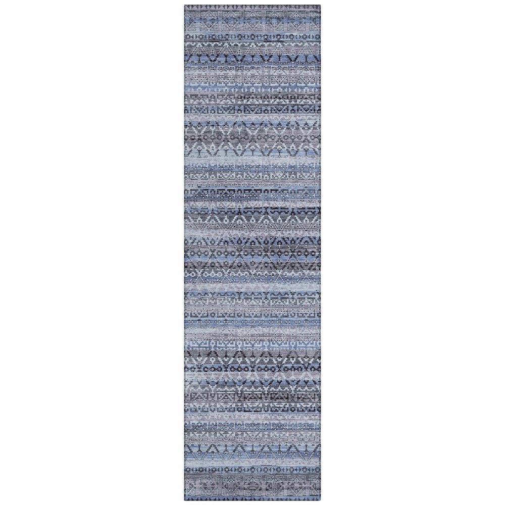 Machine Washable Indoor/Outdoor Chantille ACN2101 Blue 2'3" x 7'6" Runner Rug. Picture 1